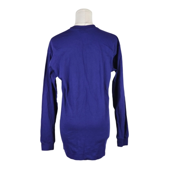 VS PINK Sequin Logo Long Sleeve Tee Shirt Royal Blue Size XS Cotton Top - Picture 4 of 6